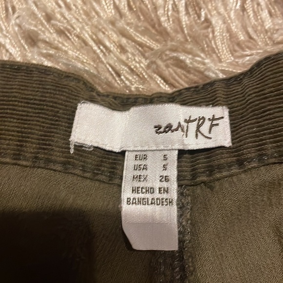 ZARA‎ Trafaluc Cropped Velour Velvet Brown Pants - Picture 6 of 10